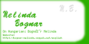 melinda bognar business card